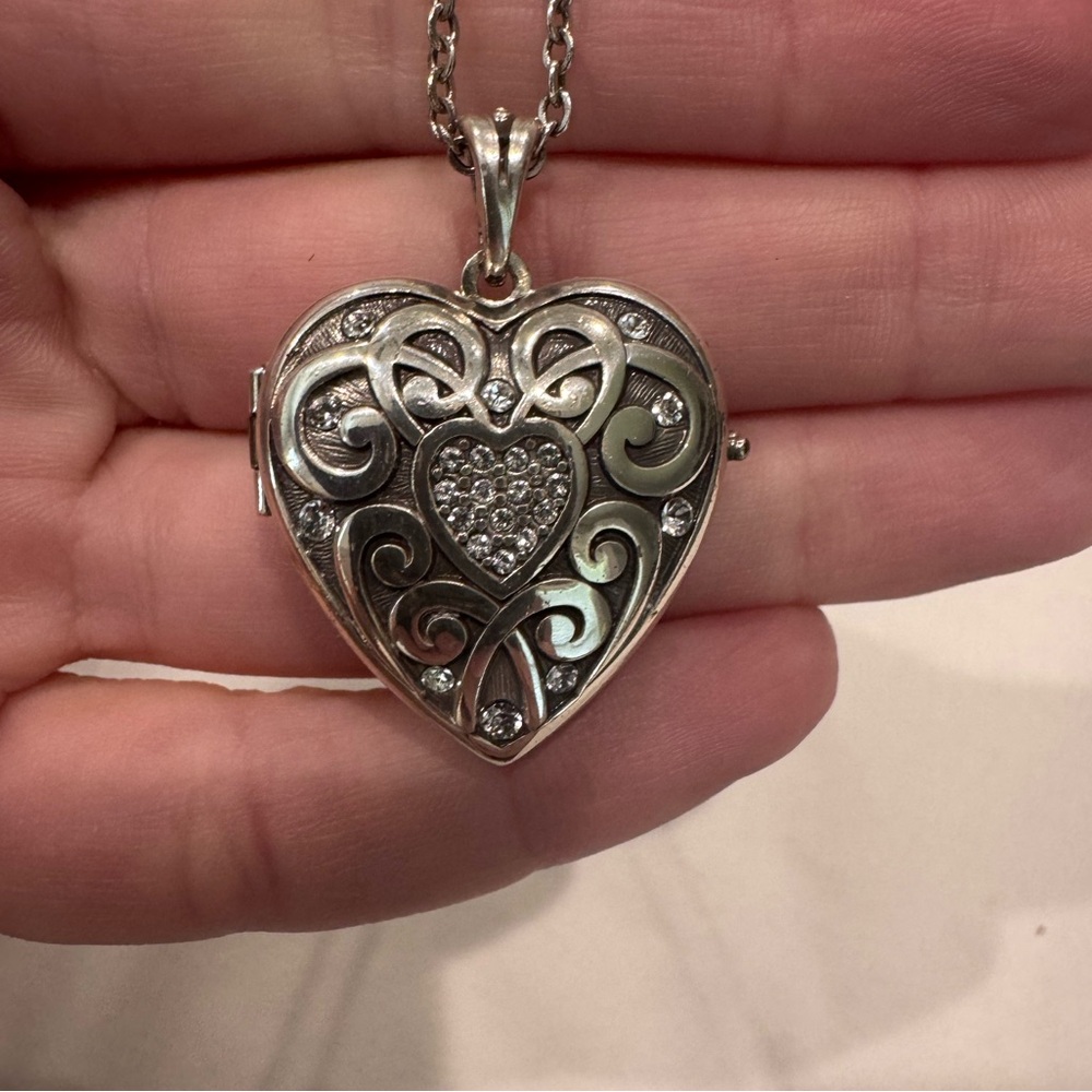 Brighton Silver Heart Locket Necklace